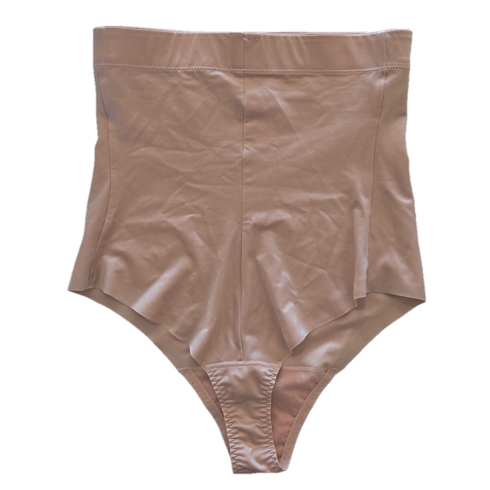 Spanx NEW Suit Your Fancy Shape High-Waist Thong Size Medium Champagne Beige - Picture 4 of 12